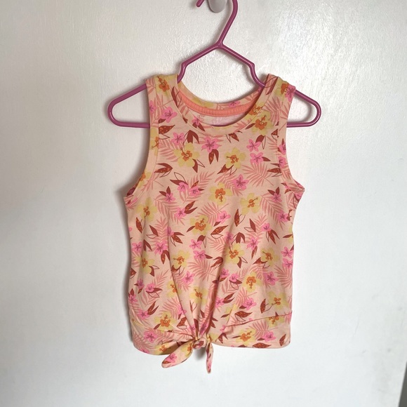 Cat & Jack Floral Front Tie Toddler Tank Top - Size 4T - Picture 3 of 10